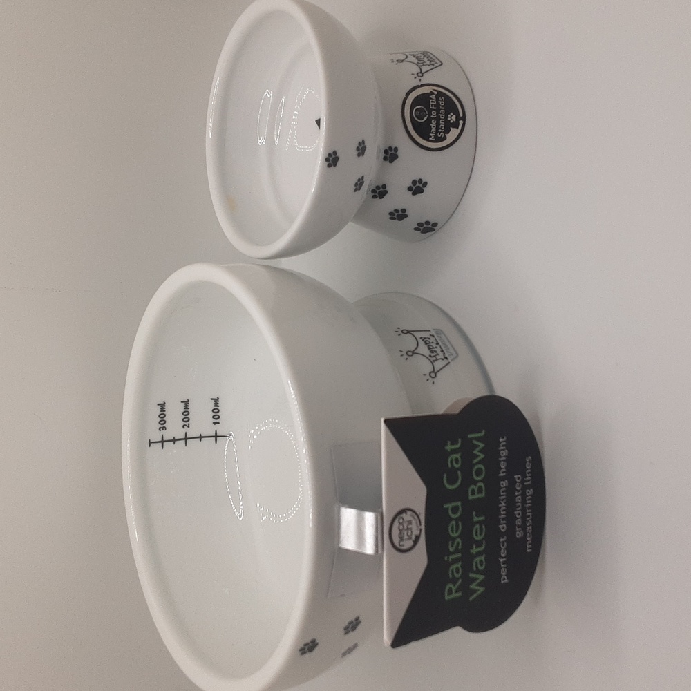 Neco Ichi Raised Cat Water Bowl - NWT & Food Bowl - EUC - Picture 13 of 13